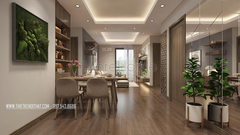 Bàn ăn gỗ công nghiệp thiết kế nhỏ gọn phù hợp với gia đình ít người