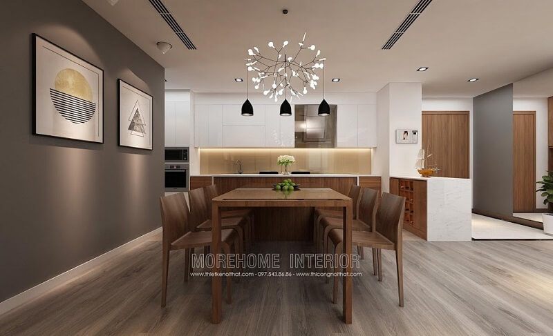 Mẫu bàn ghế ăn gỗ tự nhiên cao cấp với kiểu dáng đơn giản nhưng không kém phần tinh tế